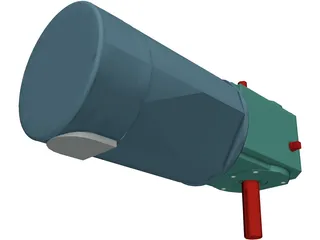 Worm Gear Motor Medium 3D Model preview