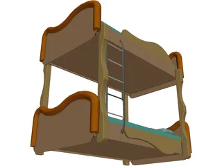Bunk Bed 3D Model preview