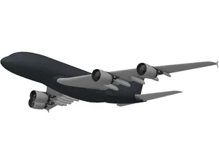 Airbus A380 3D Model preview