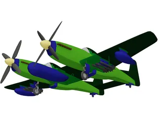 F-82 Twin Mustang 3D Model preview