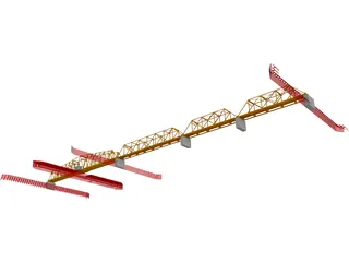 Swing Span Truss Bridge 3D Model preview