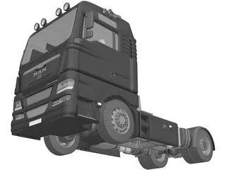 MAN TGX Truck 3D Model preview