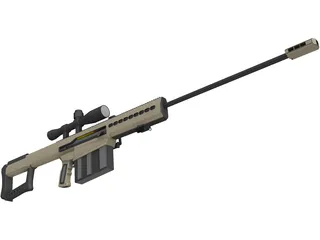M107A1 Barret Rifle 3D Model preview