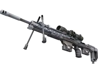 DSR50 Sniper Rifle 3D Model preview