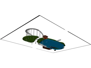 Roller Coaster 3D Model preview