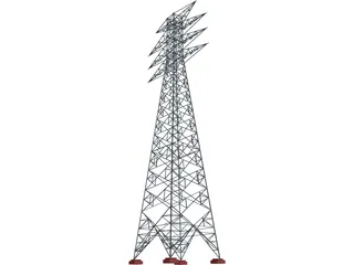 Power Transmission Tower 3D Model preview