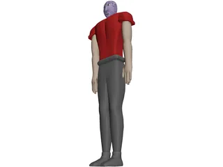 Cartoon Man 3D Model preview