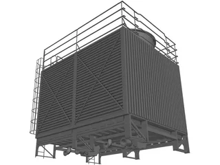 Cooler Tower 3D Model preview
