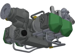 Rotax 912 Engine 3D Model preview