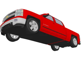 Chevrolet Silverado Crew Cab (2014) 3D Model preview
