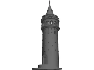 Galata Tower Turkey Istanbul 3D Model preview