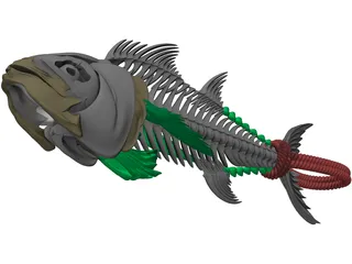 Tuna Fish Skeleton 3D Model preview