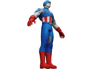 Captain America of the Avengers 3D Model preview