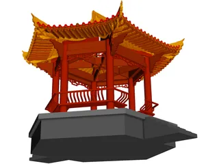 China Garden House 3D Model preview