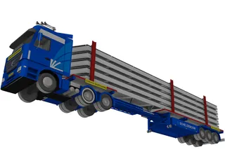 Mercedes-Benz Convoy Exeptionnel 3D Model preview