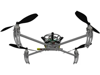 Talon Quad RC Heli Drone 3D Model preview