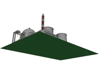 Black Rock River Nuclear Power Plant 3D Model preview
