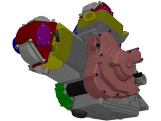 Ducati 900cc Air Cooled Engine 3D Model preview