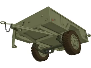 Military Trailer 3D Model preview