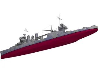 USS Vincennes Military Cruiser 3D Model preview