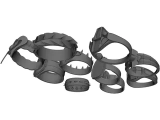 Rings Collection 3D Model preview