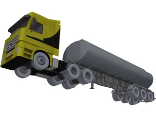 Mercedes-Benz Tank Truck 3D Model preview