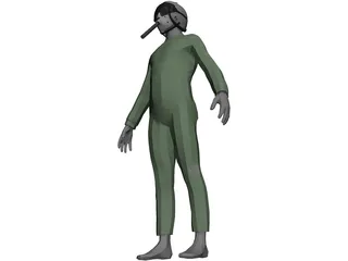 Turkish Fighter Plane Pilot 3D Model preview
