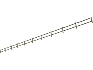 Split Rail Fence 3D Model preview