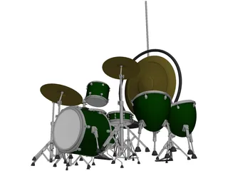 John Bonham Drum Set 3D Model preview