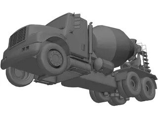 Cement Mixer Truck 3D Model preview