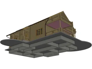 Wooden House 3D Model preview