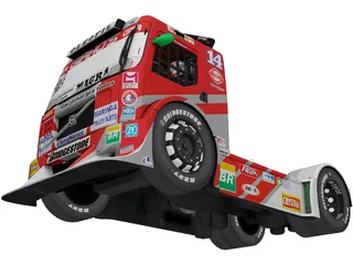 Volvo FH Clay Truck Racing 3D Model preview