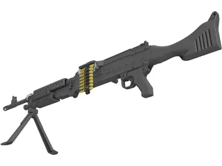 M240 Machinegun 3D Model preview