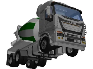 Iveco Stralis 6x4 Concrete Truck 3D Model preview
