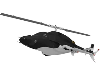 Airwolf Helicopter 3D Model preview