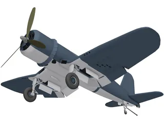 F4 Corsair Airplane 3D Model preview