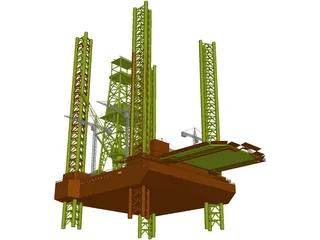 Oil Rig Offshore 3D Model preview