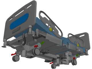 Hospital Bed 3D Model preview