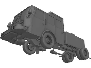 US Fire Truck Chassis 3D Model preview