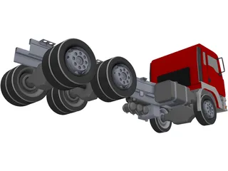MAN Truck 6x4 3D Model preview