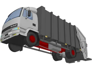 DAF 4X2 Trash Truck 3D Model preview