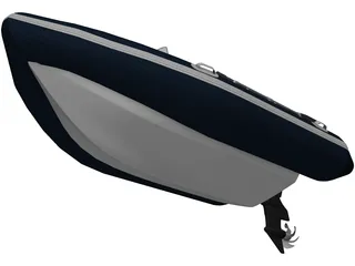 Inflatable Boat with Outboard Motor 3D Model preview