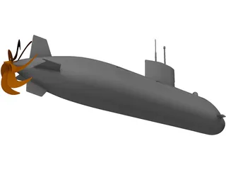 Victoria Class UK Submarine 3D Model preview