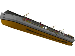 USS Langley (CV-1) 3D Model preview
