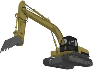 Excavator 3D Model preview