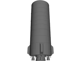 Zenit Rocket Engine Stage Two 3D Model preview