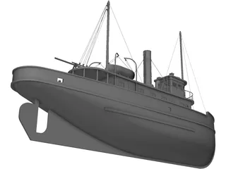 Ferry Ship (1900) 3D Model preview