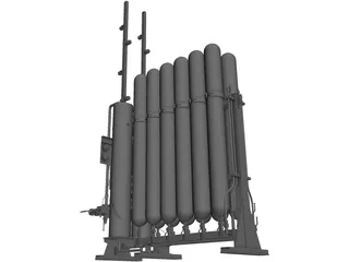 Hydraulic Accumulators Block 3D Model preview