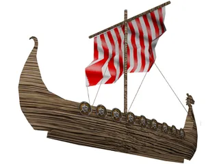 Viking Boat 3D Model preview