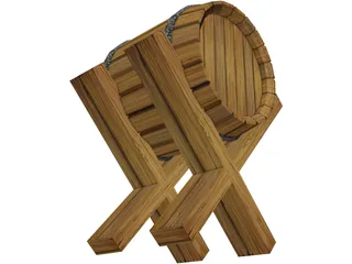 Wine Barrel 3D Model preview
